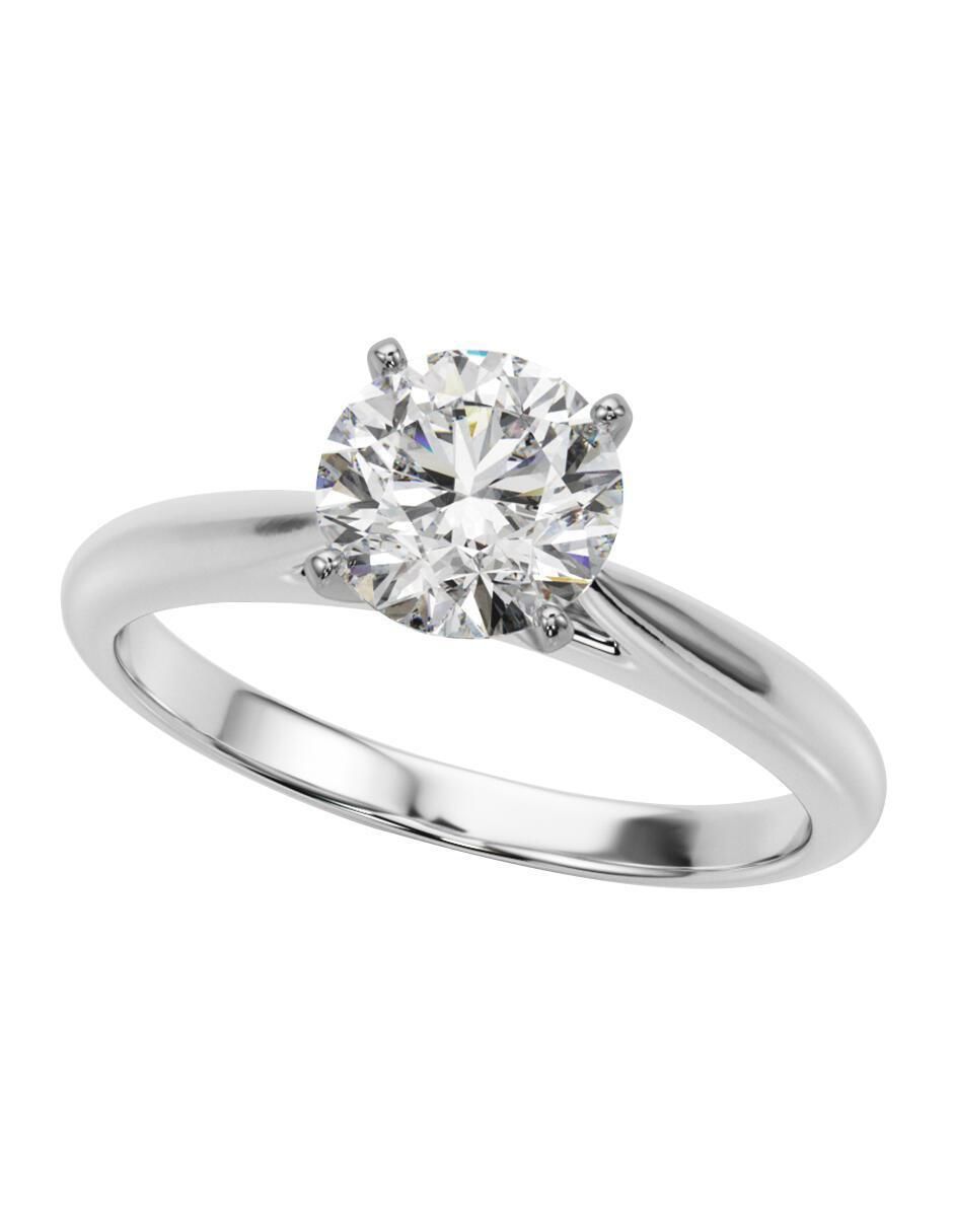 Anillo de compromiso de oro blanco 10 k diamante 4