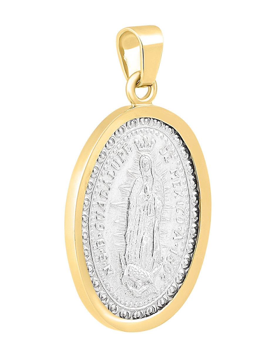 Medalla de virgen de guadalupe de oro amarillo 14 K 3