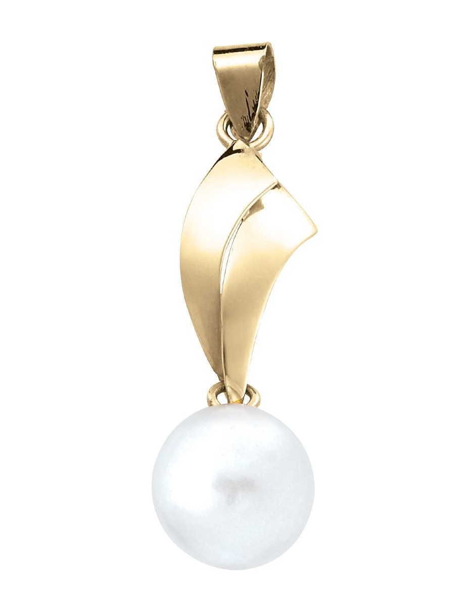 Dije de gota de oro amarillo 14 K perla Dije de gota de oro amarillo 14 K perla