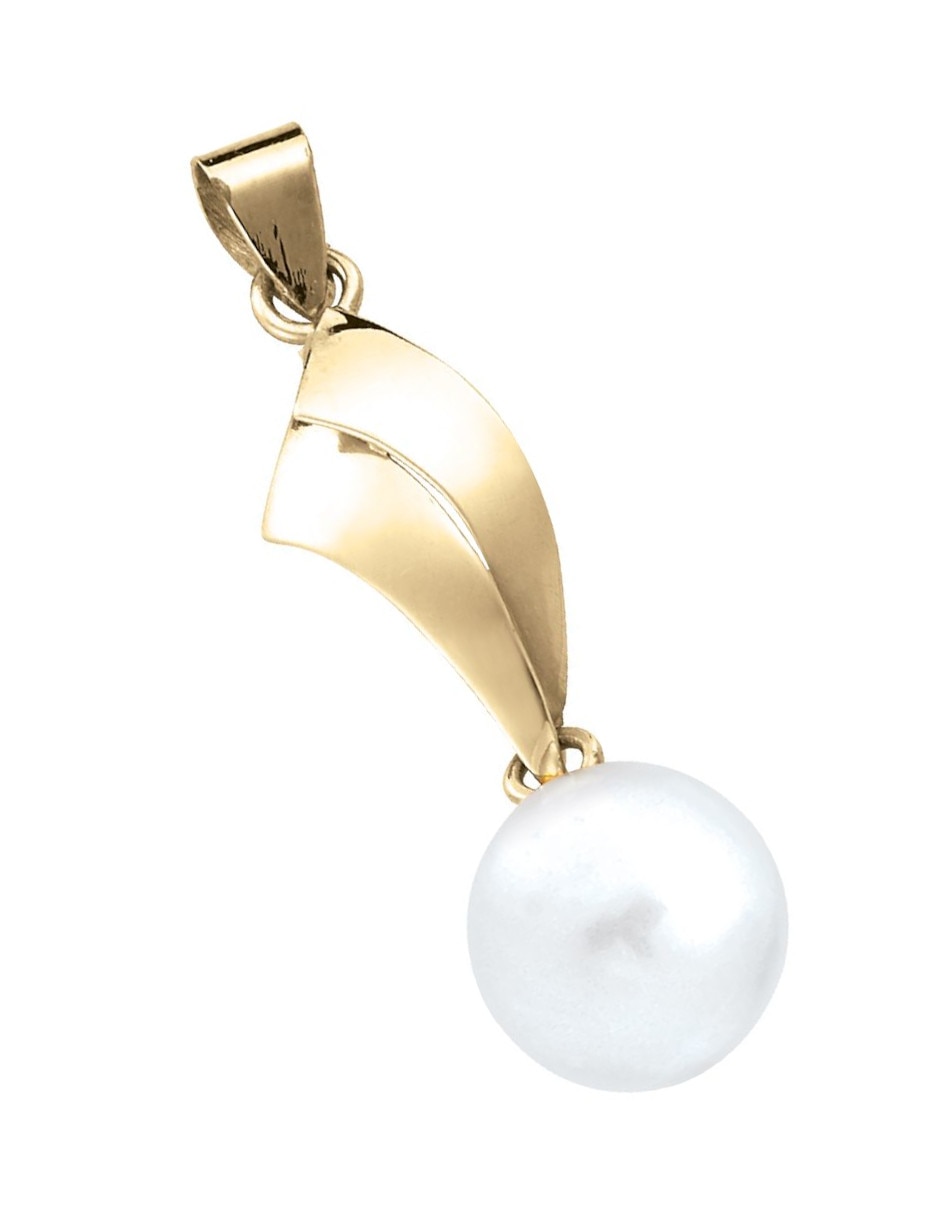 Dije de gota de oro amarillo 14 K perla 2