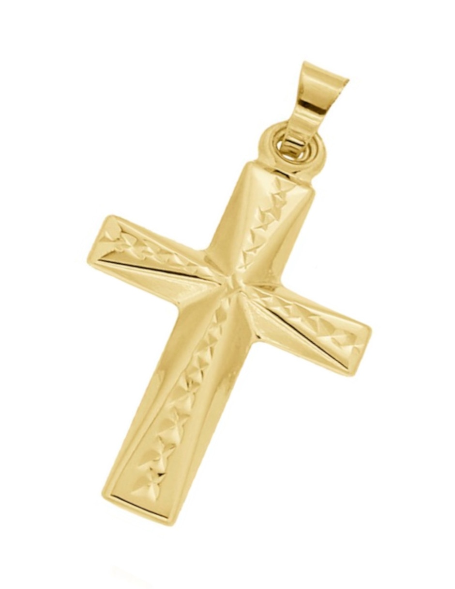 Dije de cruz de oro amarillo 14 K 2