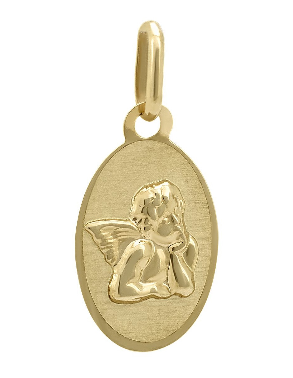 Medalla de ángel de oro amarillo 14 K Medalla de ángel de oro amarillo 14 K