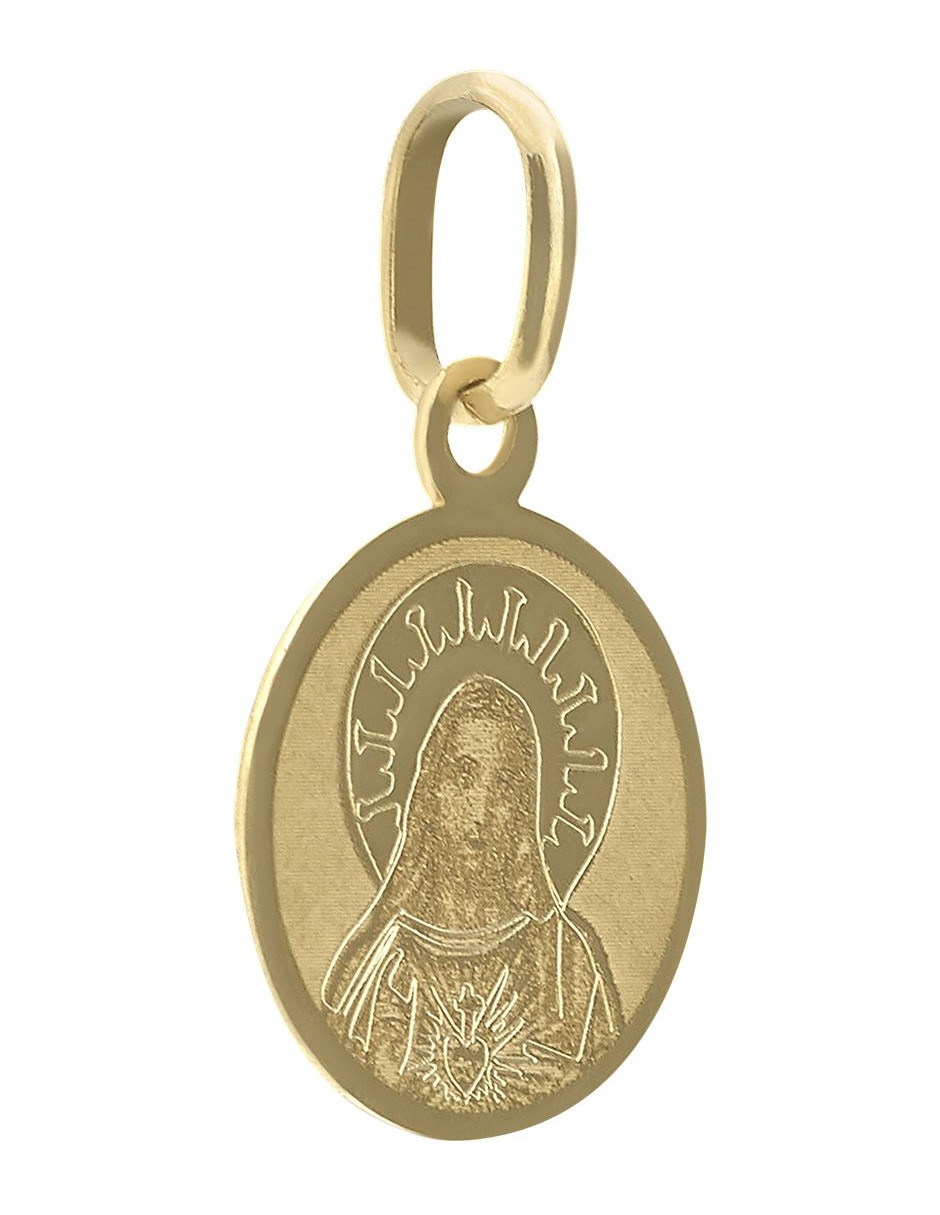 Medalla redonda de oro amarillo 14 K 3