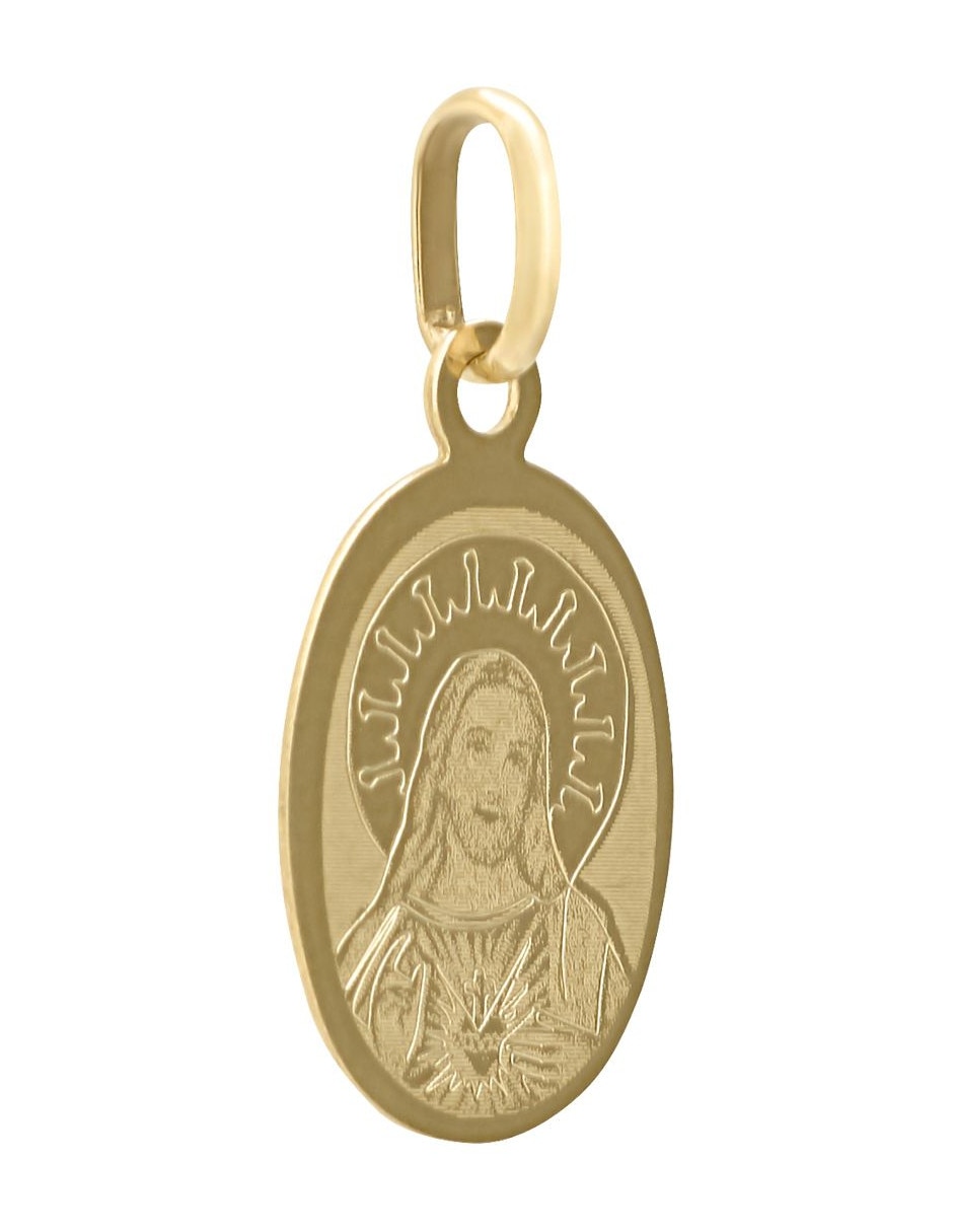 Medalla ovalada de oro amarillo 14 K 3