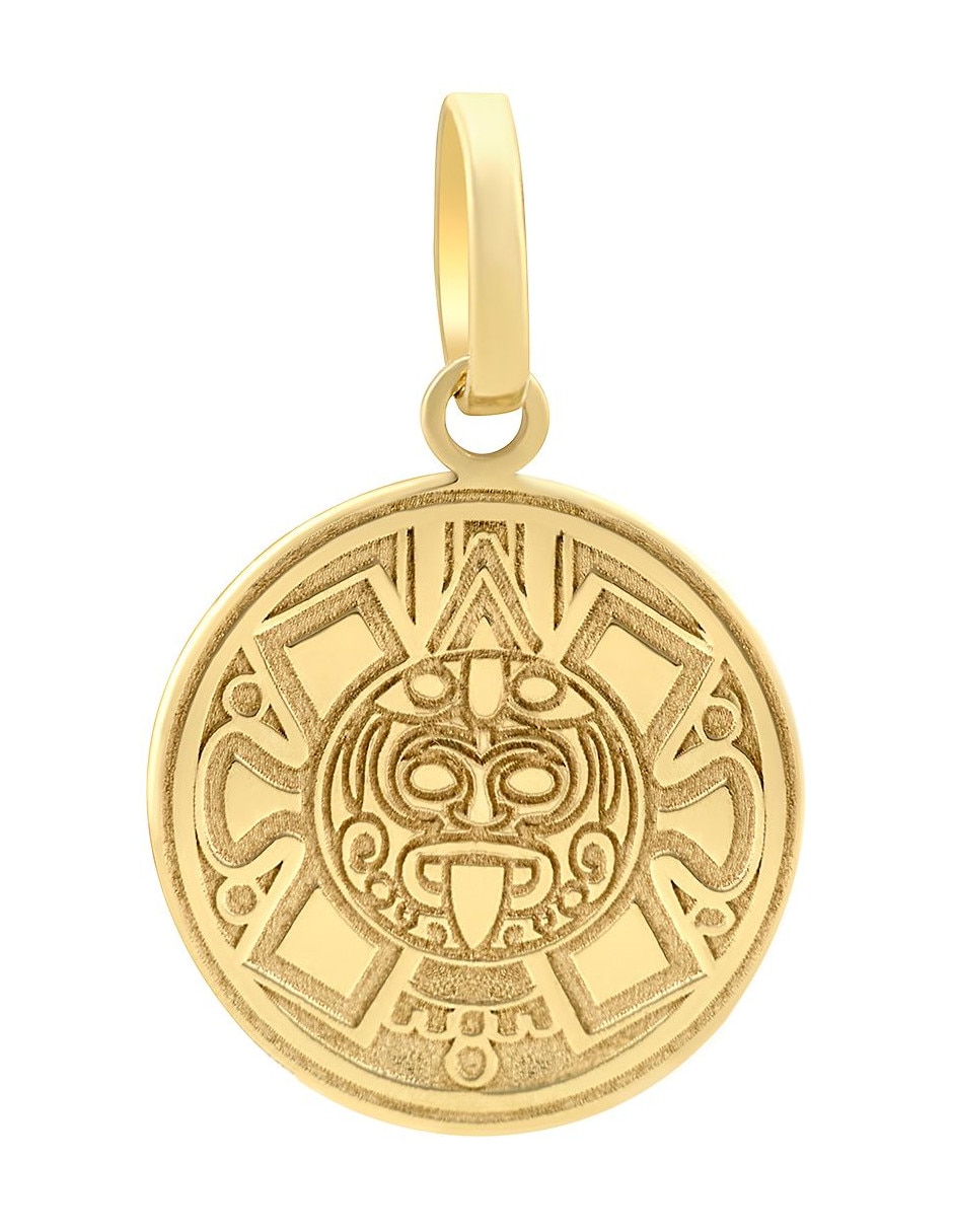 Dije redondo de oro amarillo 14 K Dije redondo de oro amarillo 14 K