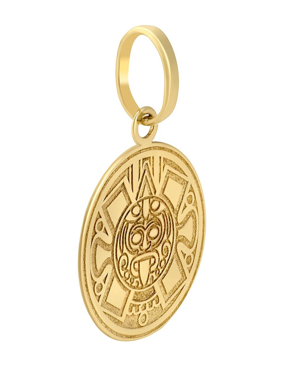 Dije redondo de oro amarillo 14 K 3