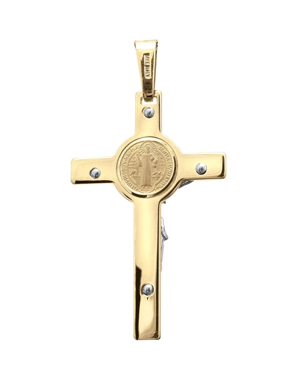 Medalla de crucifijo de oro amarillo 14 K 2