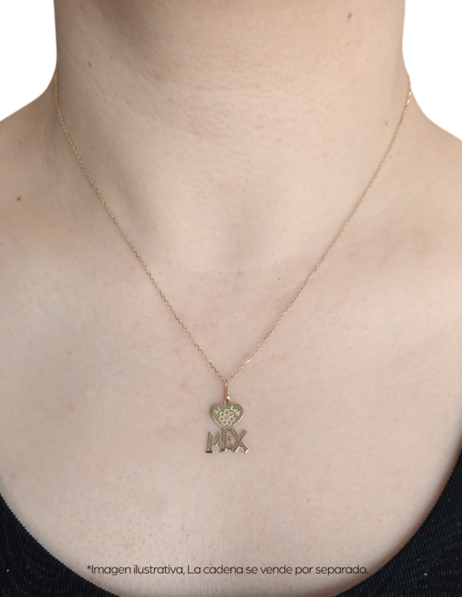Dije de corazón de oro amarillo 14 K 2