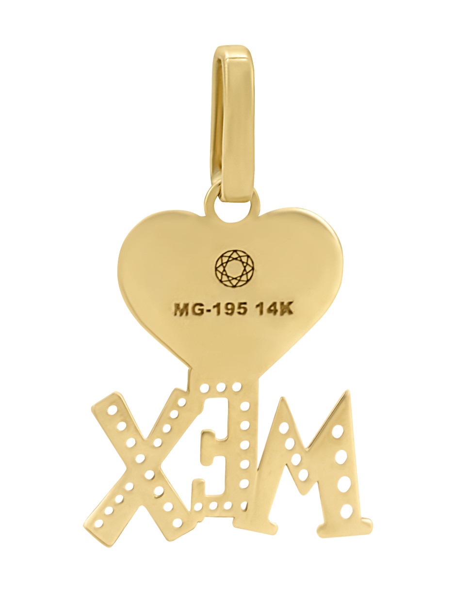 Dije de corazón de oro amarillo 14 K 3