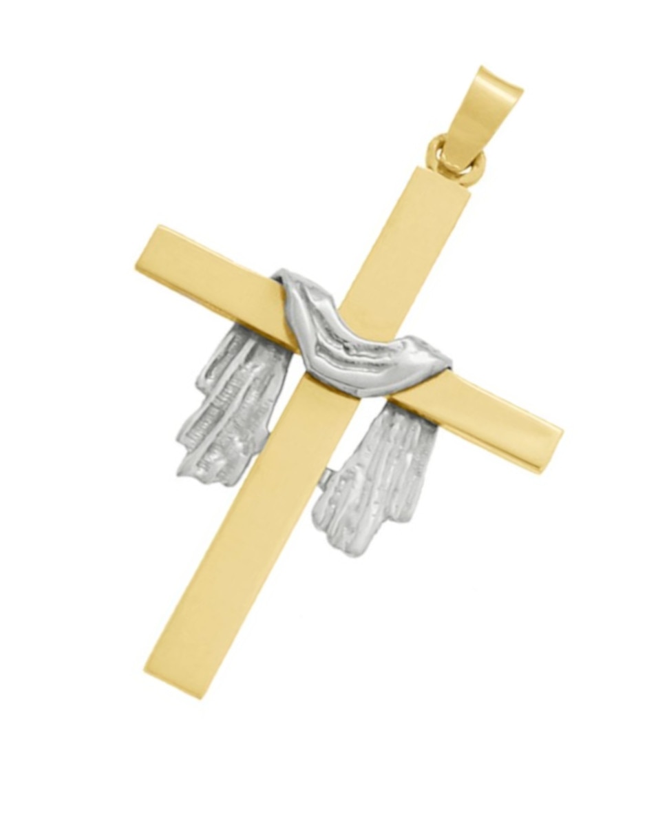 Dije de cruz de oro amarillo 14 k 2