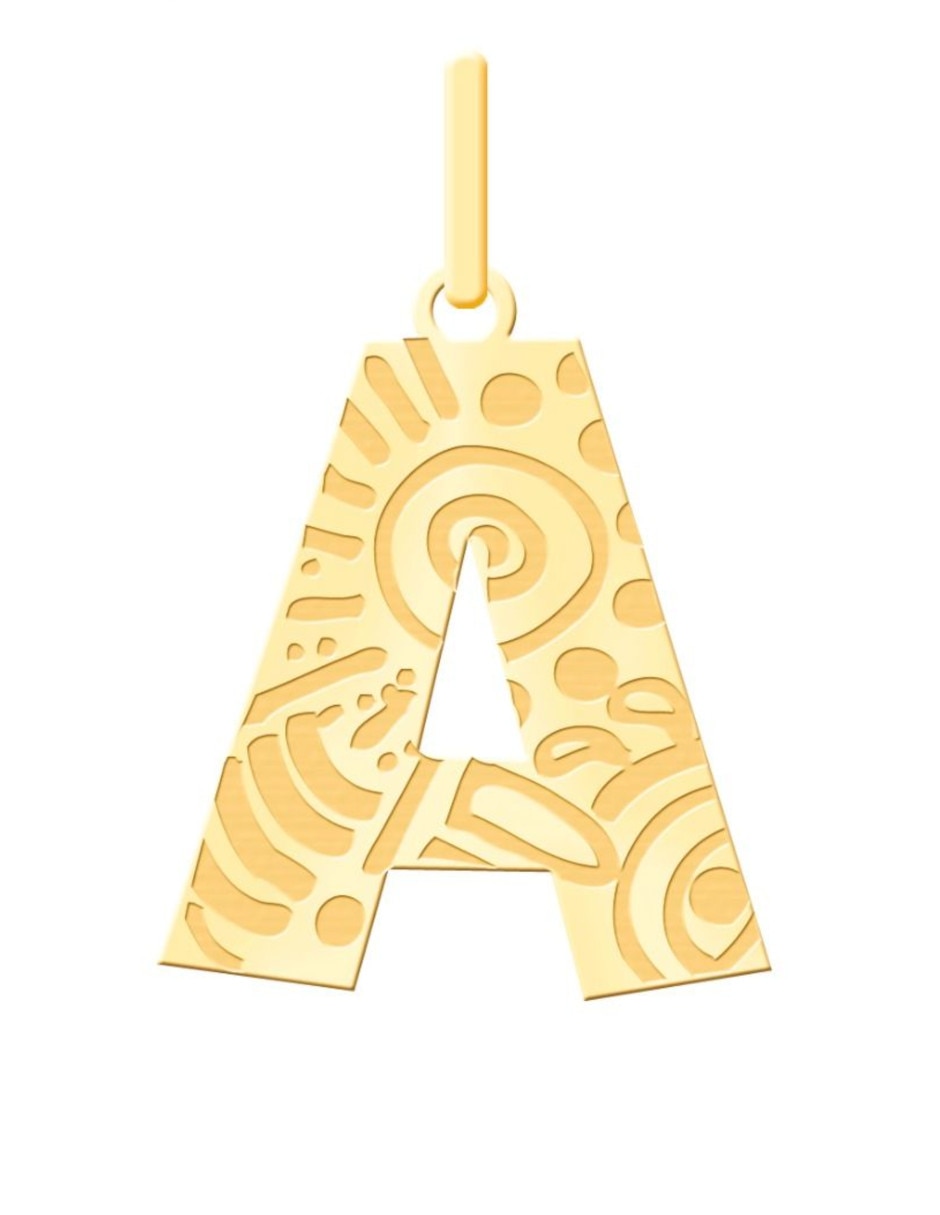 Dije de letra a de oro amarillo 14 K Dije de letra a de oro amarillo 14 K