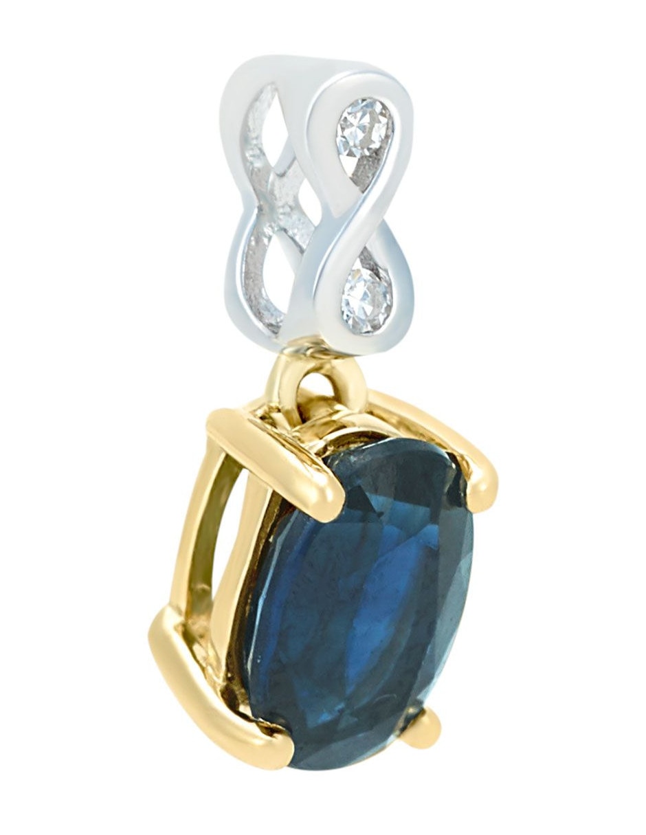 Dije de infinito de oro amarillo 14 K zafiro y diamante 2