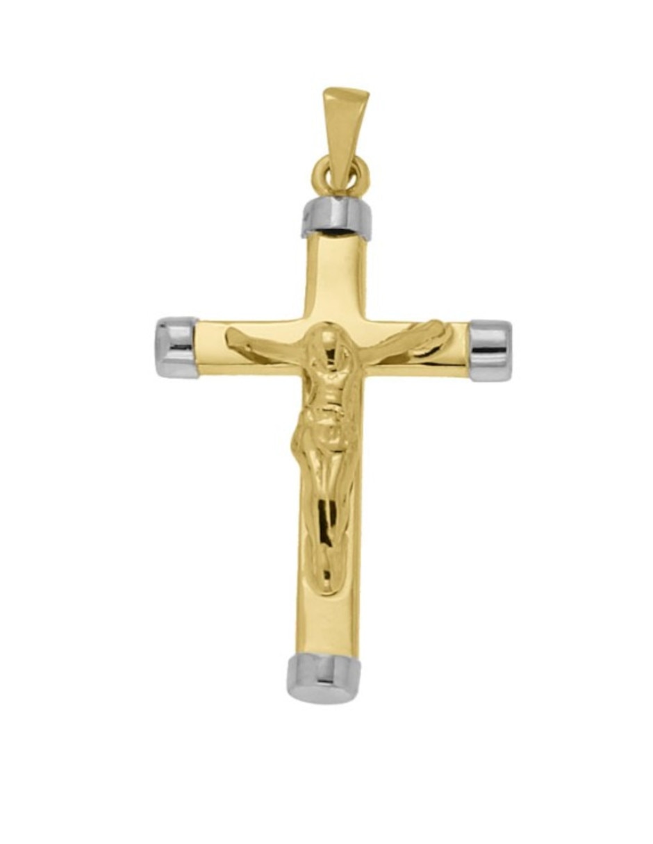 Dije de cruz de oro amarillo 14 K
