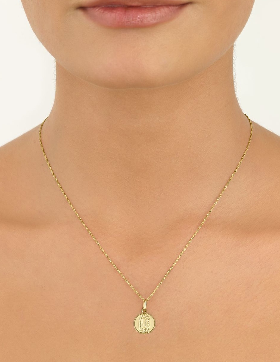 Medalla de virgen de guadalupe de oro amarillo 14 K 2