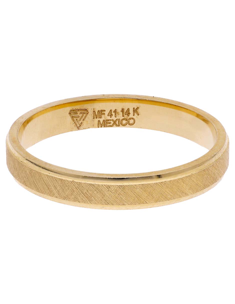 Argolla circular 14 k de oro amarillo semi mate