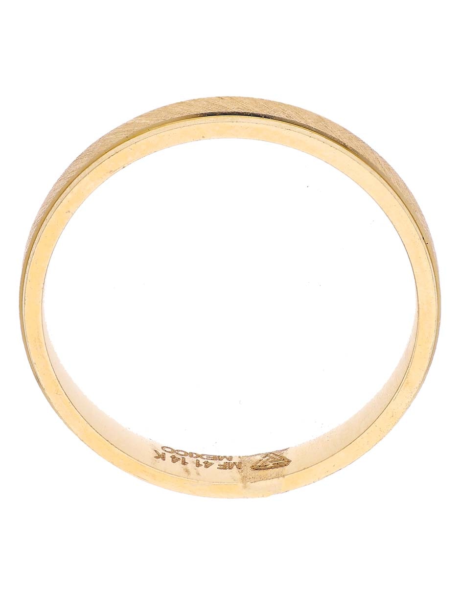 Argolla circular 14 k de oro amarillo semi mate 2