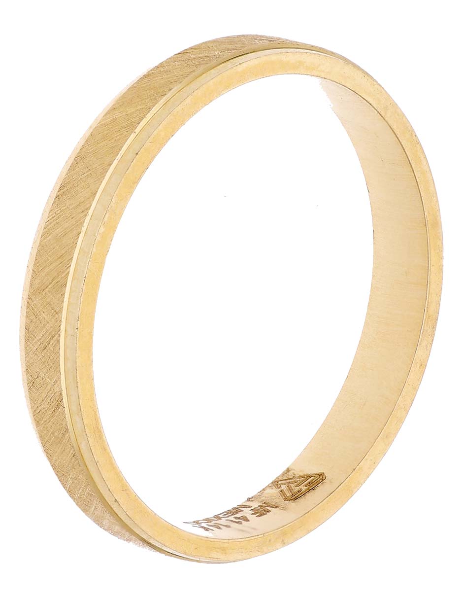 Argolla circular 14 k de oro amarillo semi mate 3