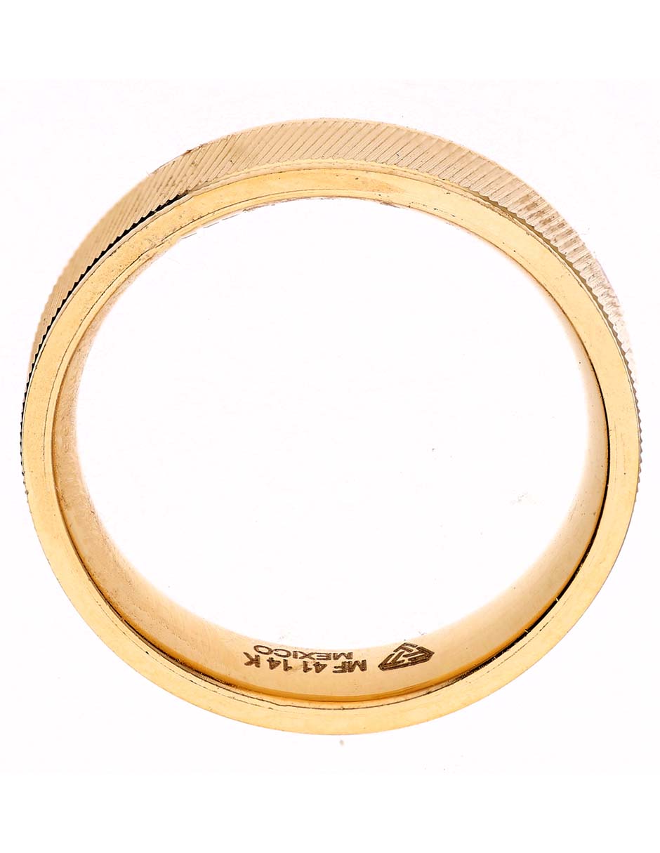Argolla circular 14 k de oro amarillo troquelado 2