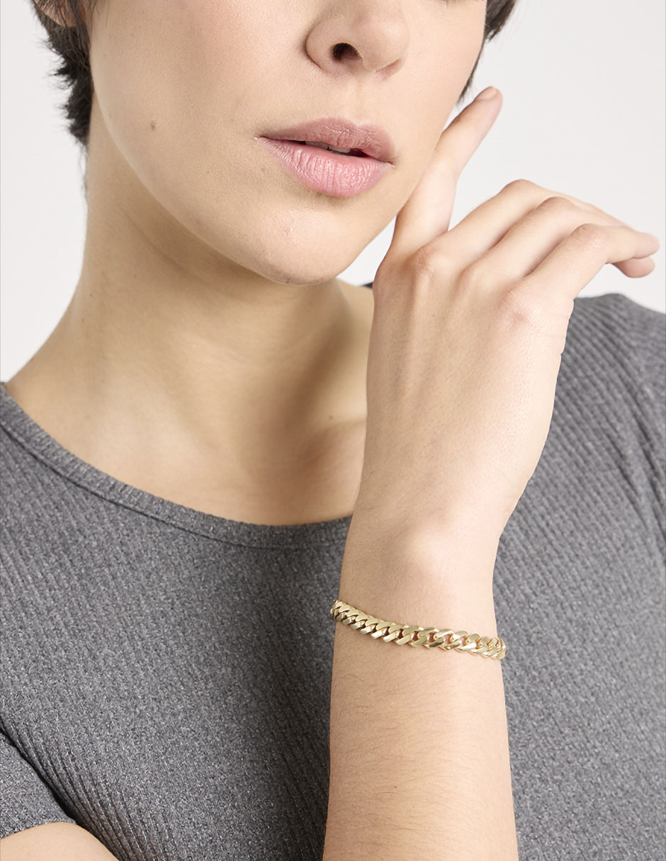 Pulsera de oro amarillo 14 k con acabado pulido 3
