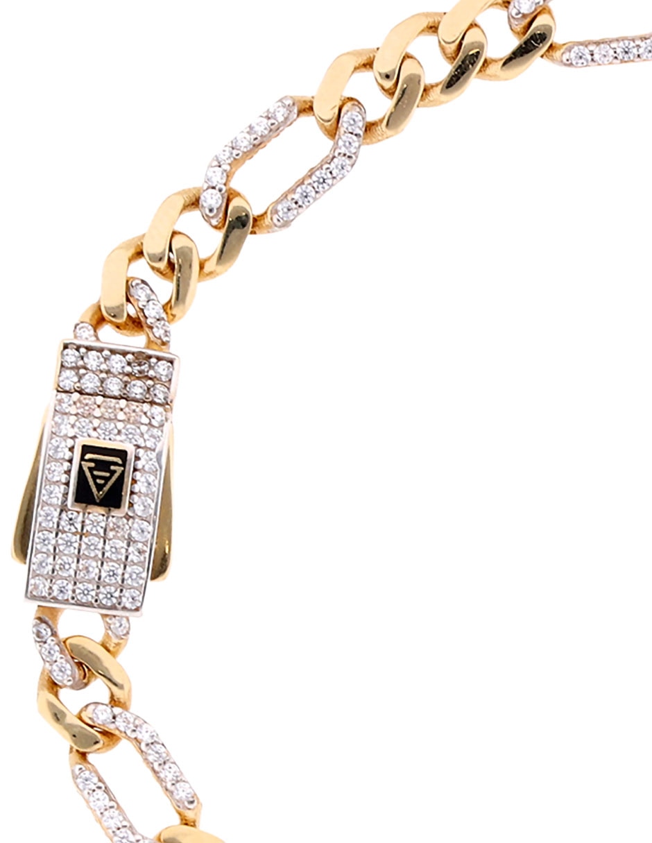 Pulsera de oro amarillo con circonita 14 k con acabado brillante 2