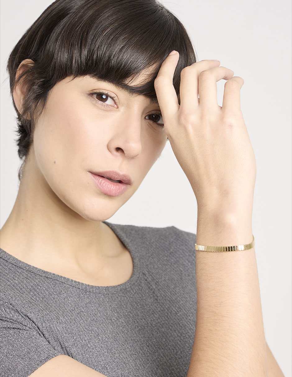 Pulsera de oro amarillo 14 k con acabado pulido 3