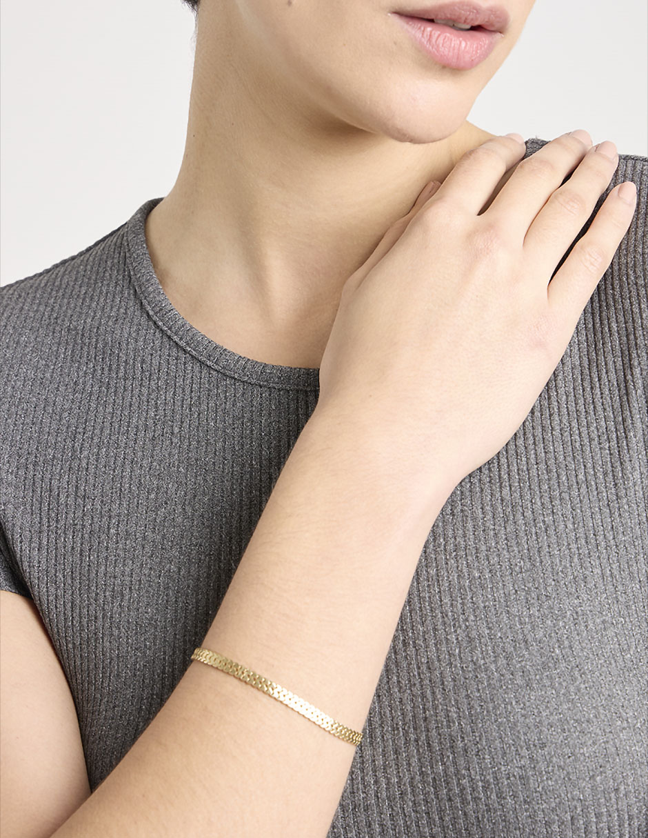 Pulsera de oro amarillo 14 k con acabado pulido 3