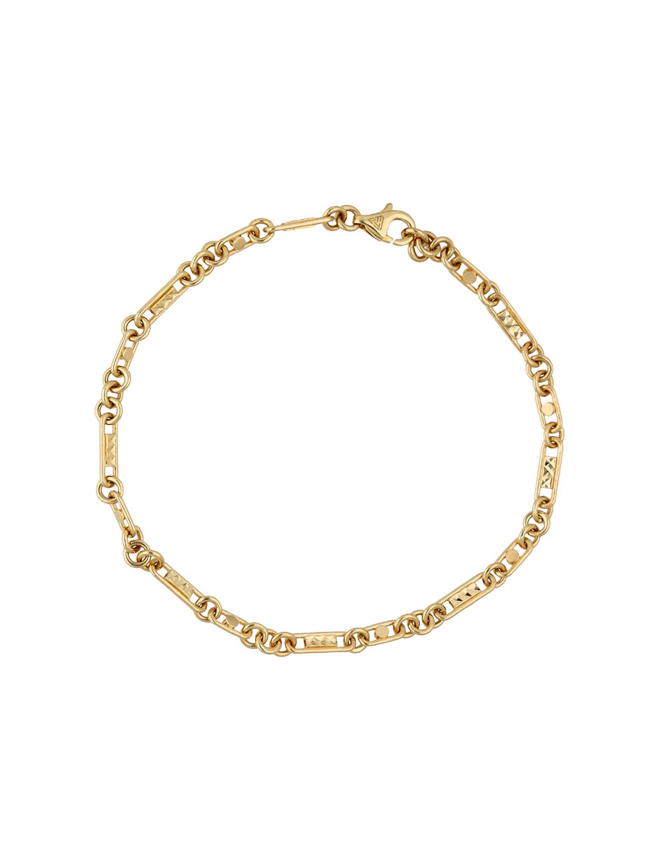 Pulsera de oro amarillo 14 k con acabado brillante