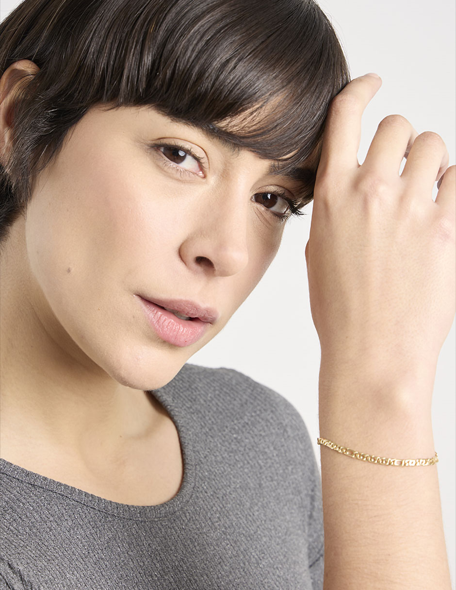 Pulsera de oro amarillo 14 k con acabado pulido 3