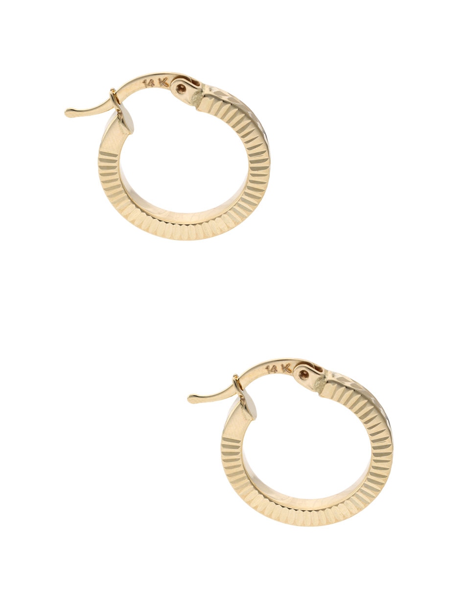 Arracadas de oro amarillo 14 k con acabado pulido