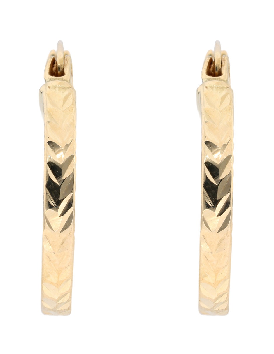 Arracadas de oro amarillo 14 k con acabado pulido 3