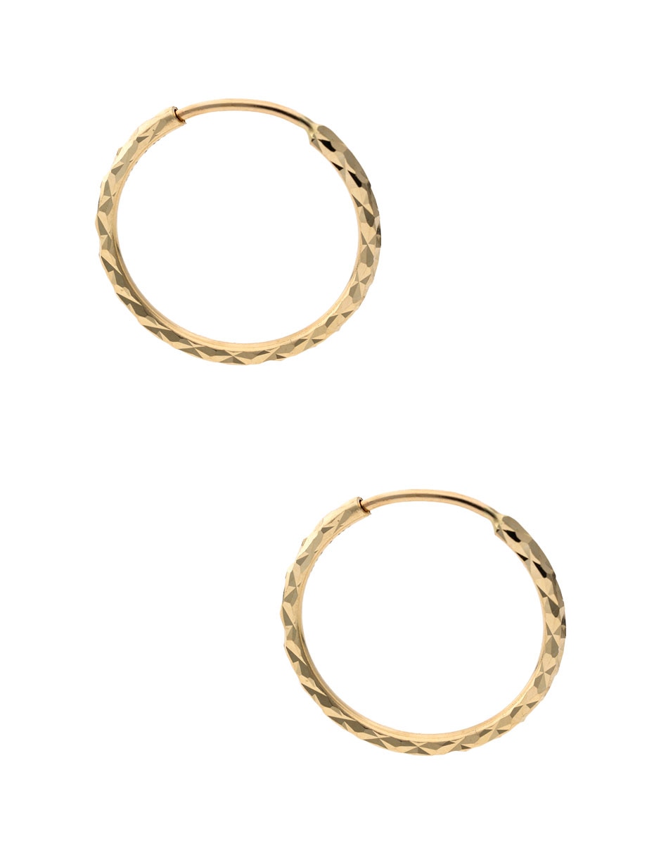 Arracadas de oro 14 k con acabado pulido