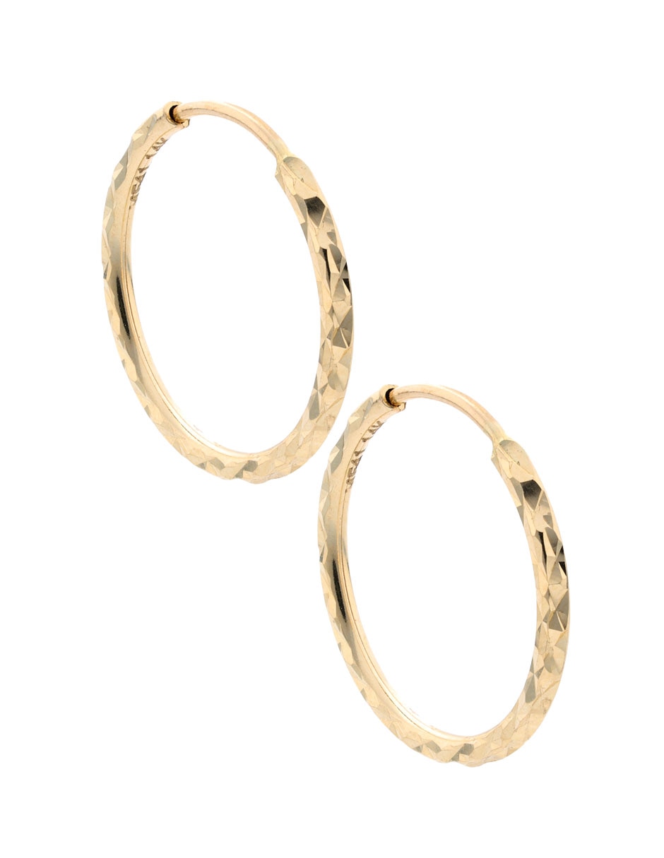 Arracadas de oro 14 k con acabado pulido 2