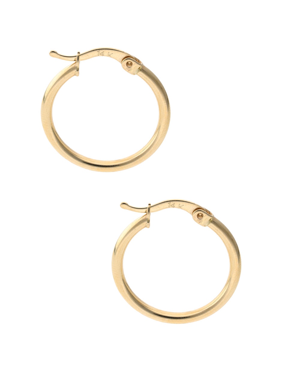 Arracadas de oro 14 k con acabado pulido