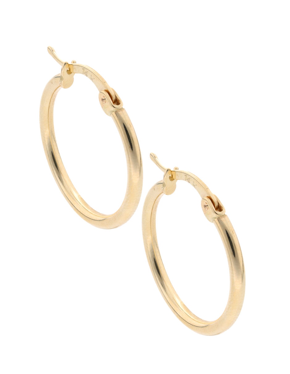 Arracadas de oro 14 k con acabado pulido 2