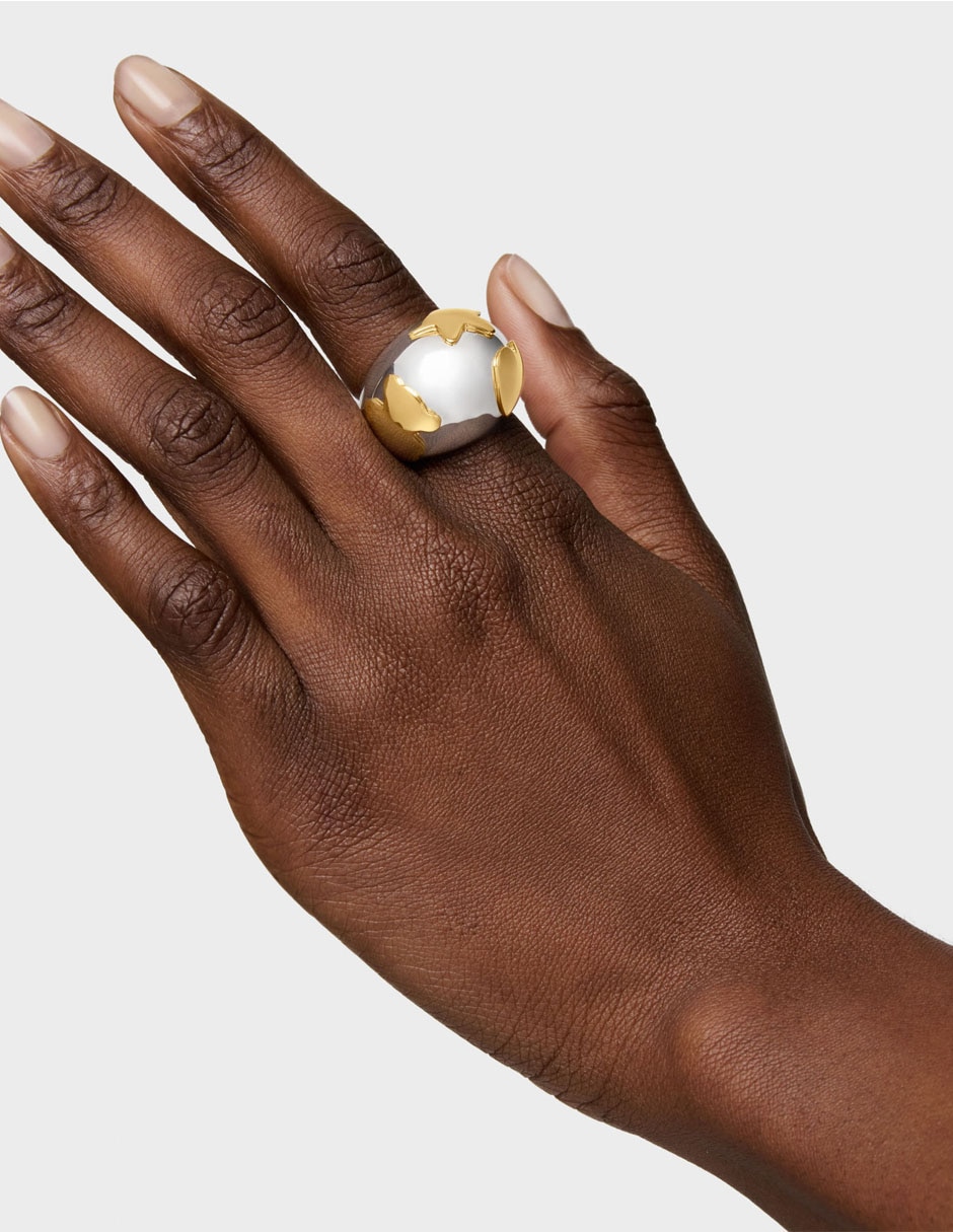 Anillo Warm de plata P 925 con acabado baño de oro 4