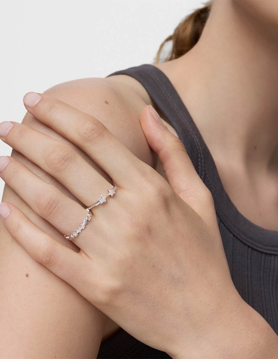Anillo de estrella Motivos P 925 de plata brillante 5