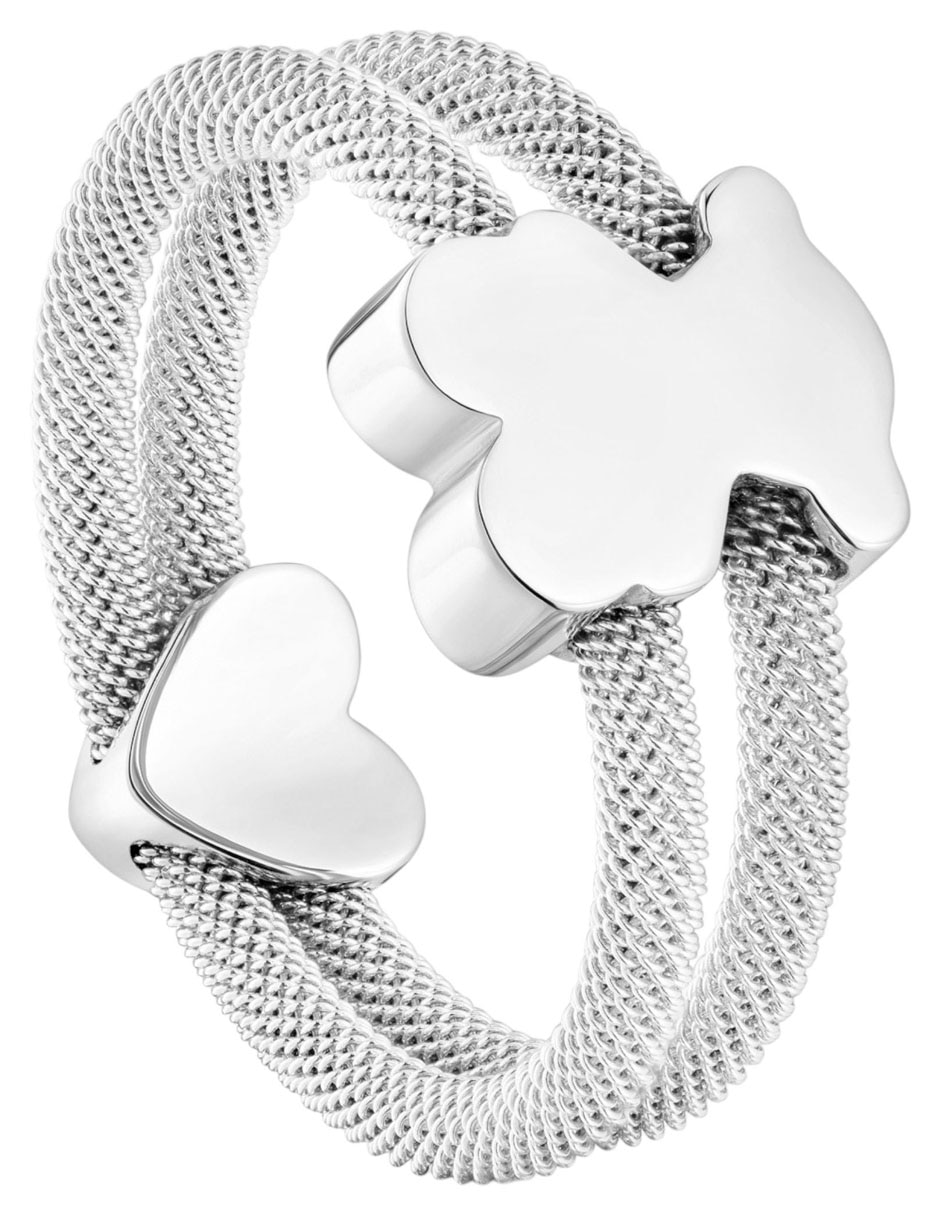 Anillo de oso Icon Mesh P 925 de plata brillante 2
