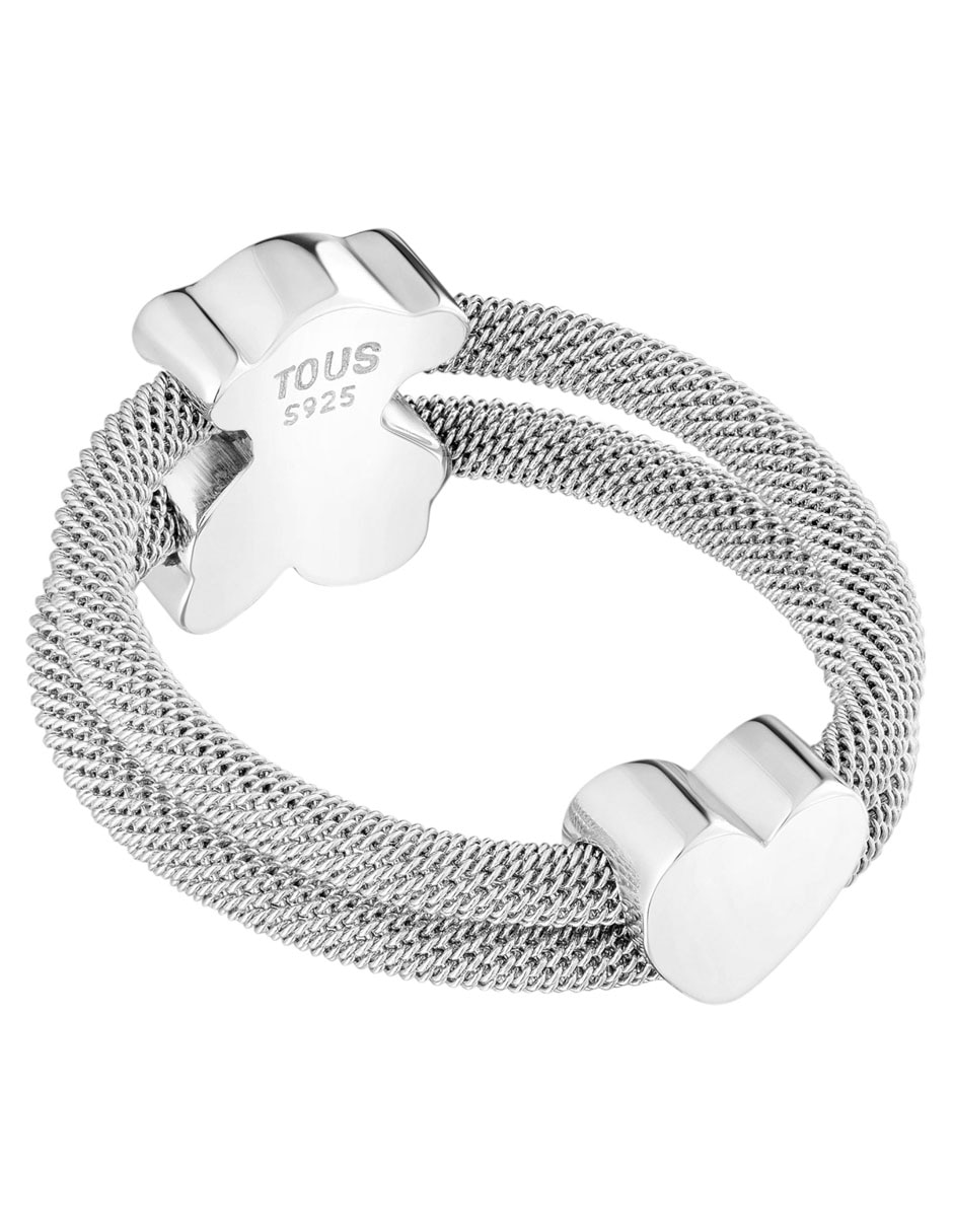 Anillo de oso Icon Mesh P 925 de plata brillante 3