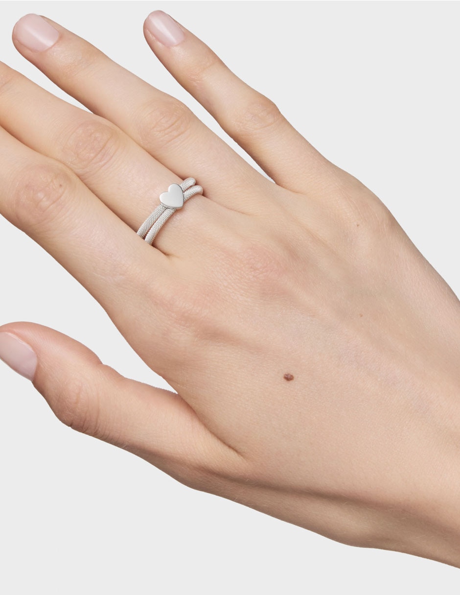 Anillo de oso Icon Mesh P 925 de plata brillante 7