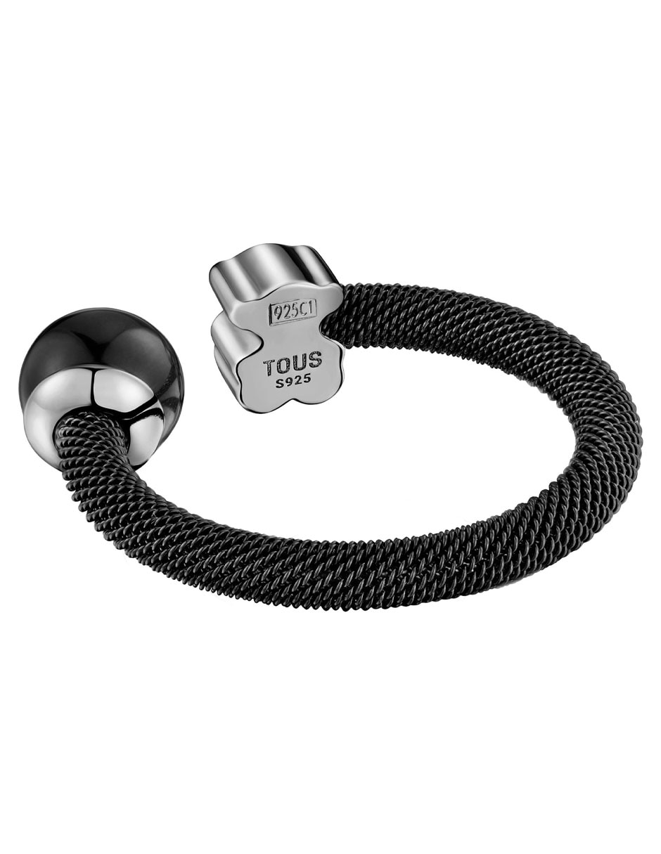 Anillo con gema de oso Icon Mesh ojo de halcón lustre 3