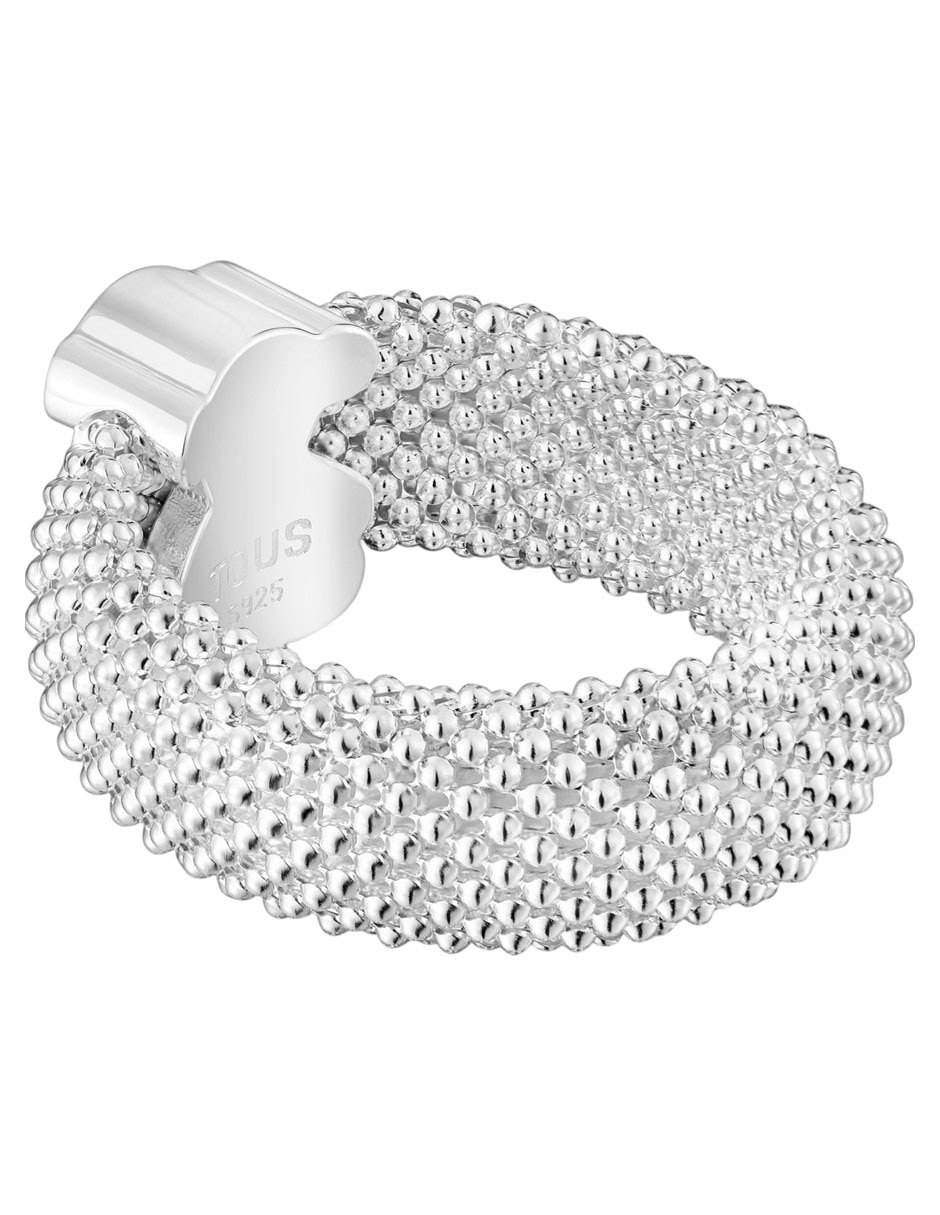 Anillo de oso Icon Mesh P 925 de plata brillante 3