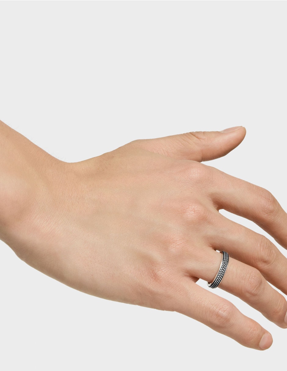 Anillo circular Man P 925 de plata brillante 6