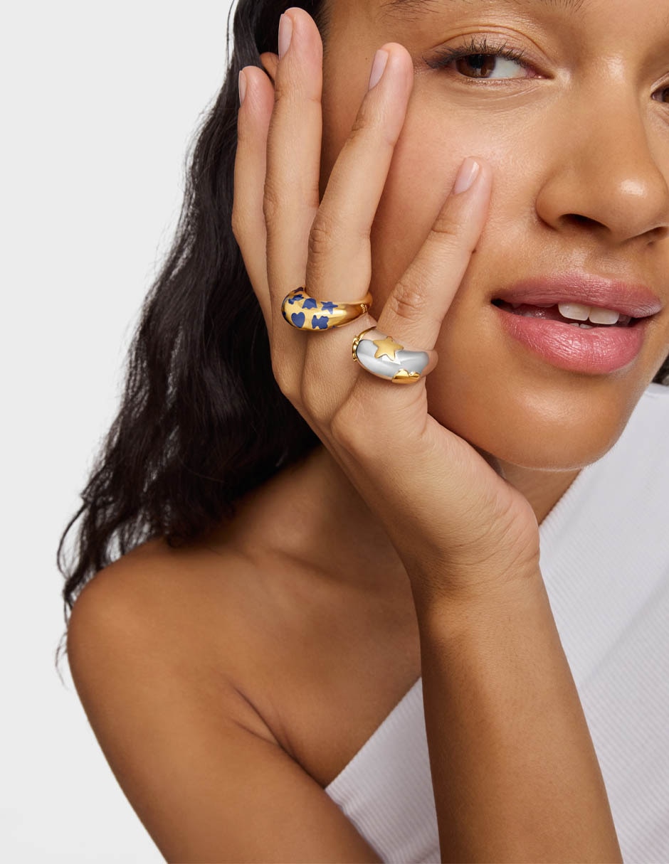 Anillo Warm de plata P 925 con acabado baño de oro 5