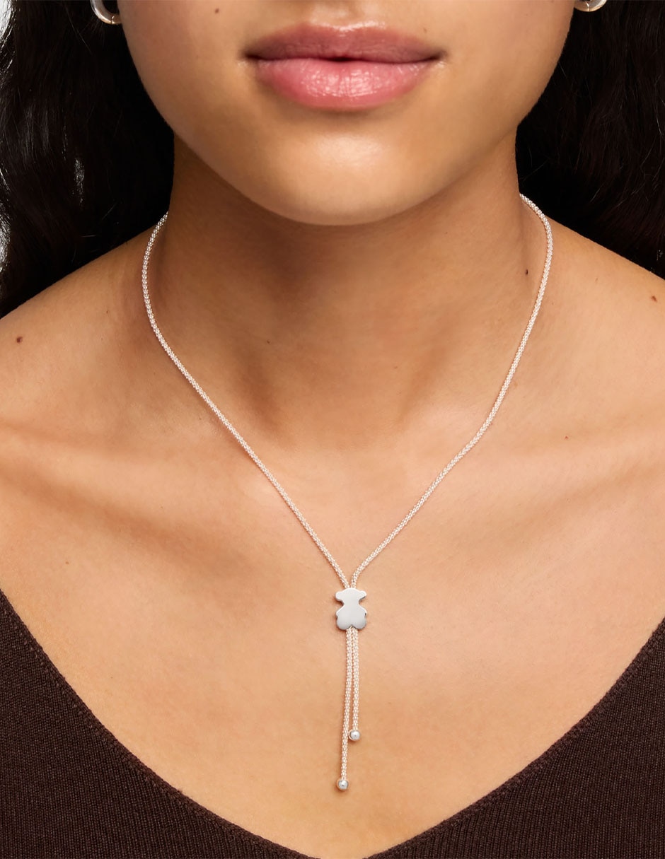 Collar de oso Icon Mesh de plata P 925 7