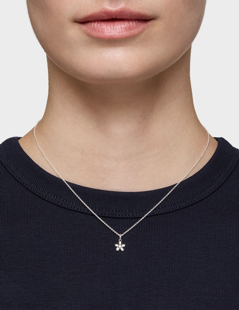 Collar de flor Motivos de plata P 925 7