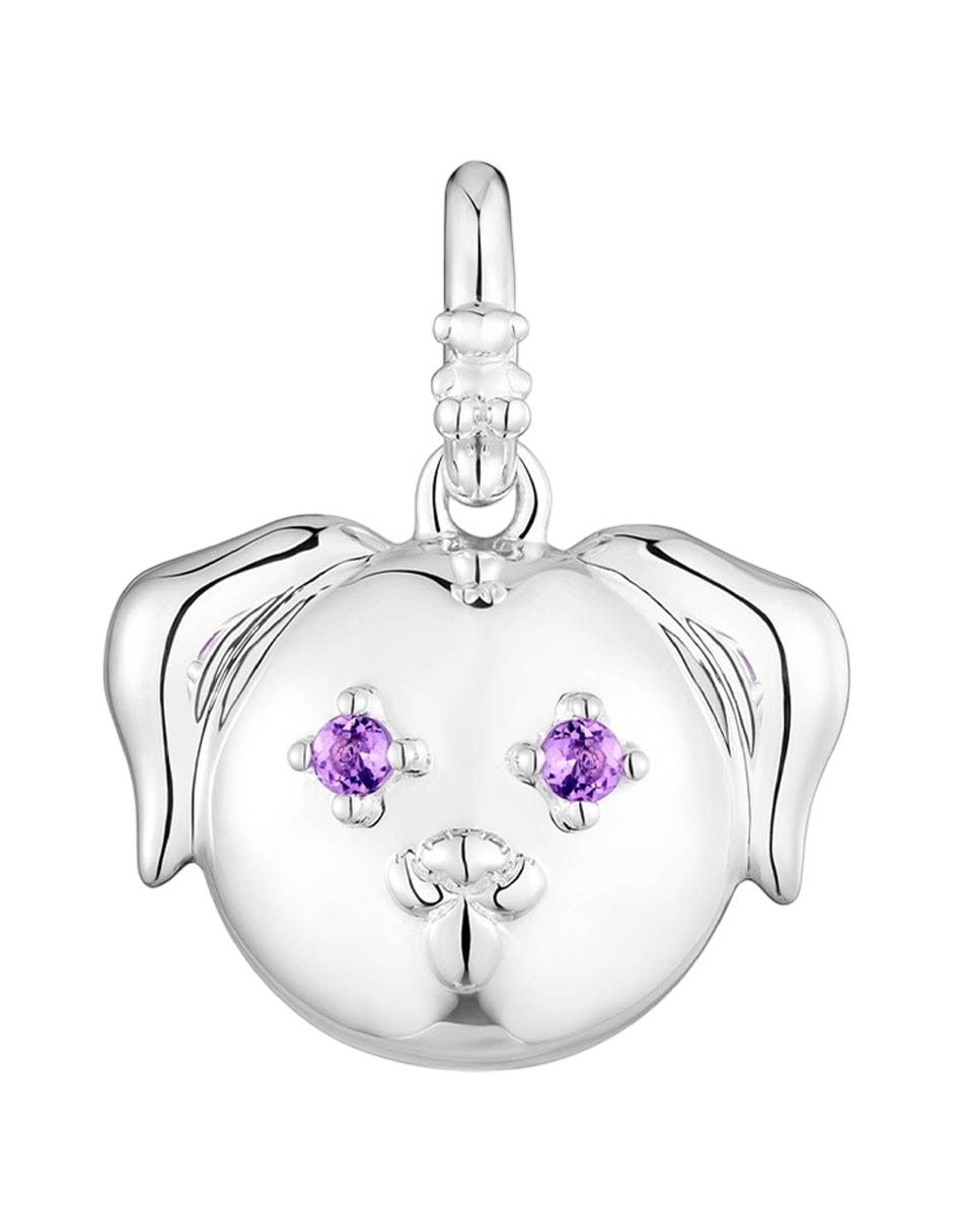 Dije de perro medallions de plata P 925 amatista