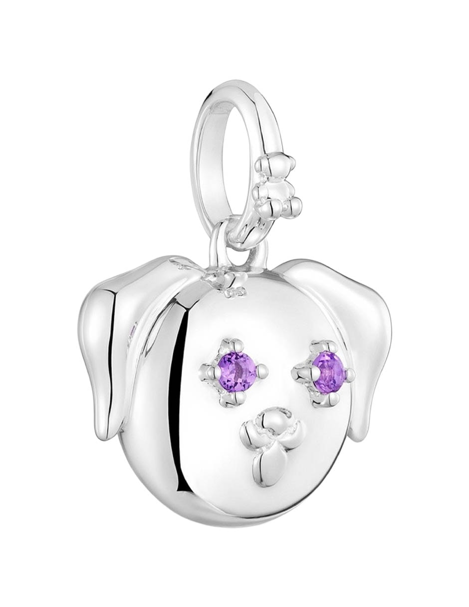 Dije de perro medallions de plata P 925 amatista 2