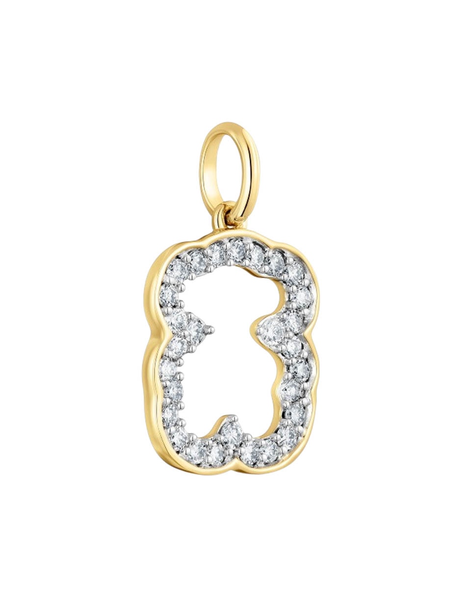 Dije de oso medallions de oro amarillo 14 K diamante 2