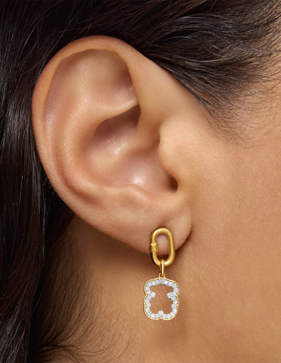 Dije de oso medallions de oro amarillo 14 K diamante 6