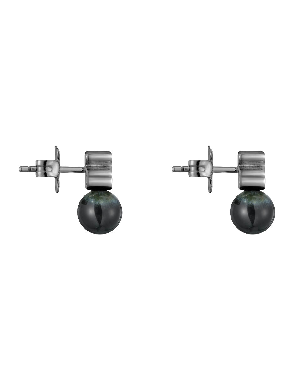 Aretes cortos de oso Icon Mesh de plata P 925 con acabado brillante Ojo de Halcón 6